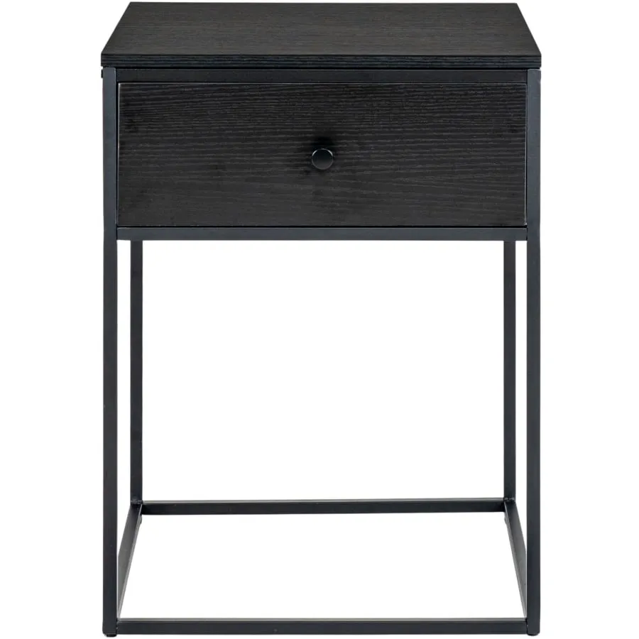 House Nordic Nachttisch Vita Stahl Schwarz Möbel Abstelltisch Schubladen-Tisch