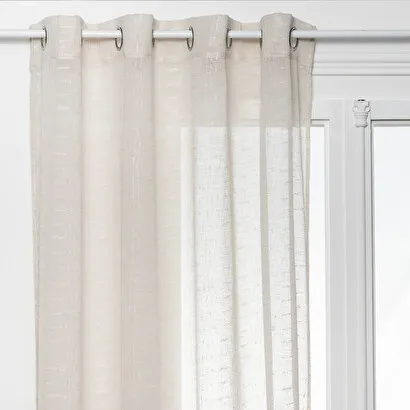 Bedruckte Gardine Fred , Beige, 140 × 240 cm