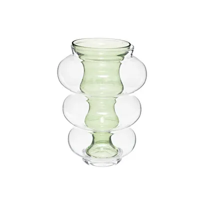 Vase Double Atmosphera x matali crasset , Glas, Grün, H.36 cm