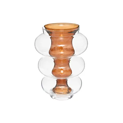 Vase Double Atmosphera x matali crasset , Glas, Bernstein, H.36 cm