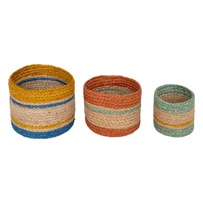 3 Körbe Jackson , Jute, Multicolor, D.11,5/16/19 cm