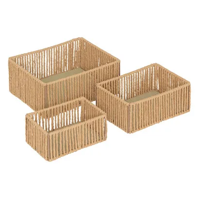 3er Set Körbe Ali , Beige, H. 11/9/8 cm