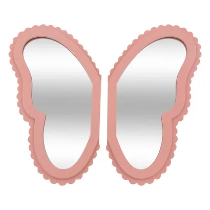 2 Kinder-Spiegel Schmetterling Anna , Rosa, 37x19 cm