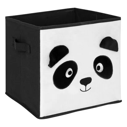 Kinder-Panda-Aufbewahrungsbox Joey , Schwarz & Weiß, 29x29 cm