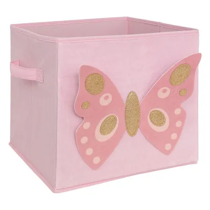 Kinder-Schmetterlings-Aufbewahrungsbox Joey , Rose, 29x29 cm