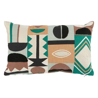 Besticktes Kissen Malakite , Grün, 30x50 cm