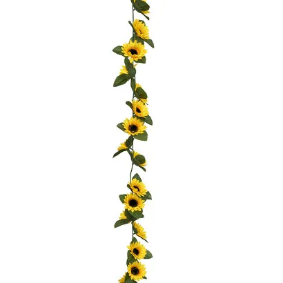Künstliche Sonnenblumen-Girlande Naki , Gelb, H. 180 cm