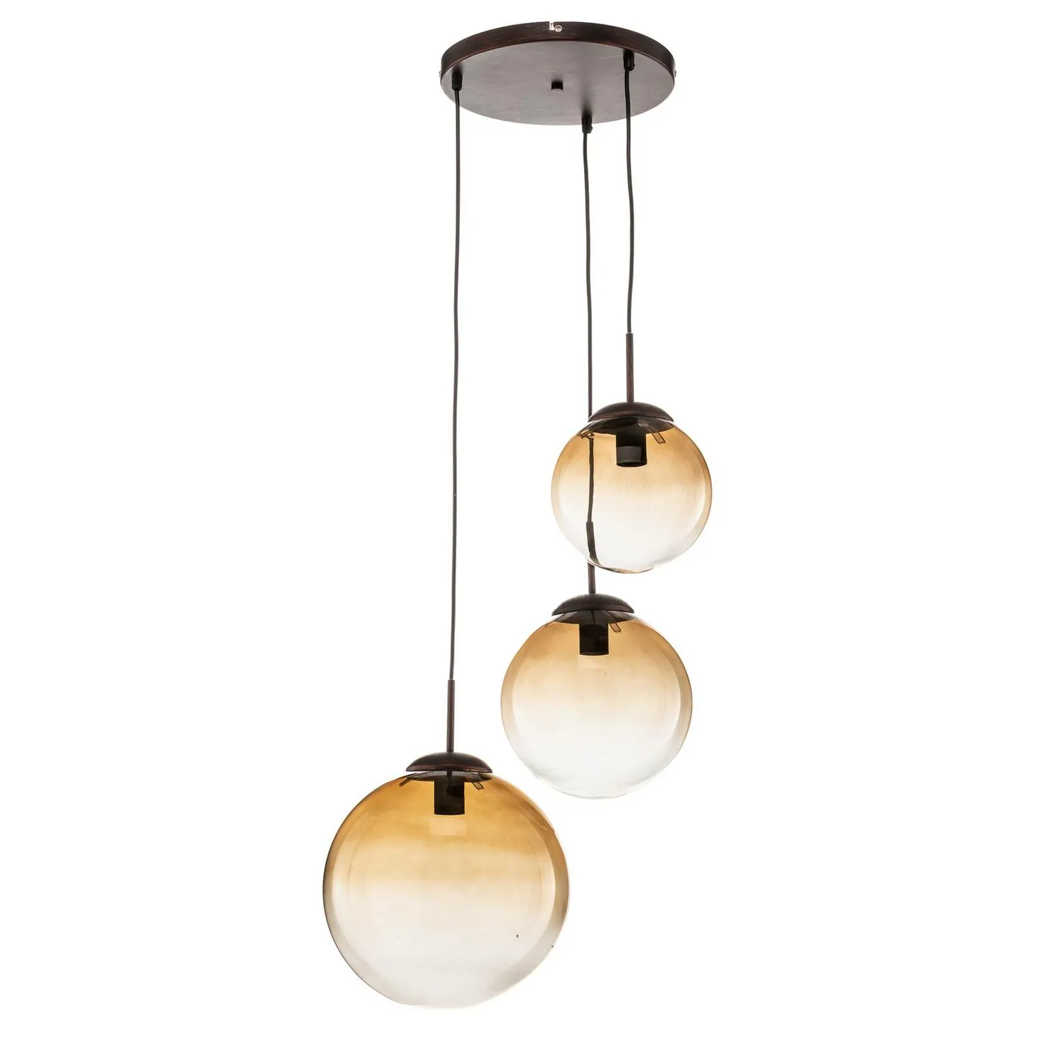 Globo Glas Hängeleuchte Varus Hängelampe Lampe Leuchte Amber 3 Flmg E27 ø 51853 B-Ware