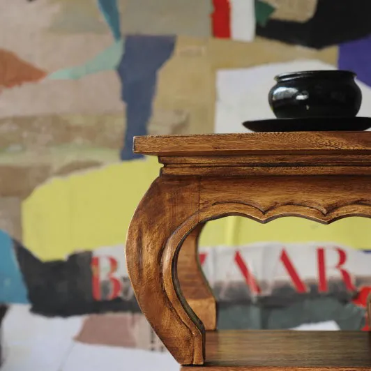 Opiumhocker, braun, L 30 cm, B 30 cm, H 25 cm