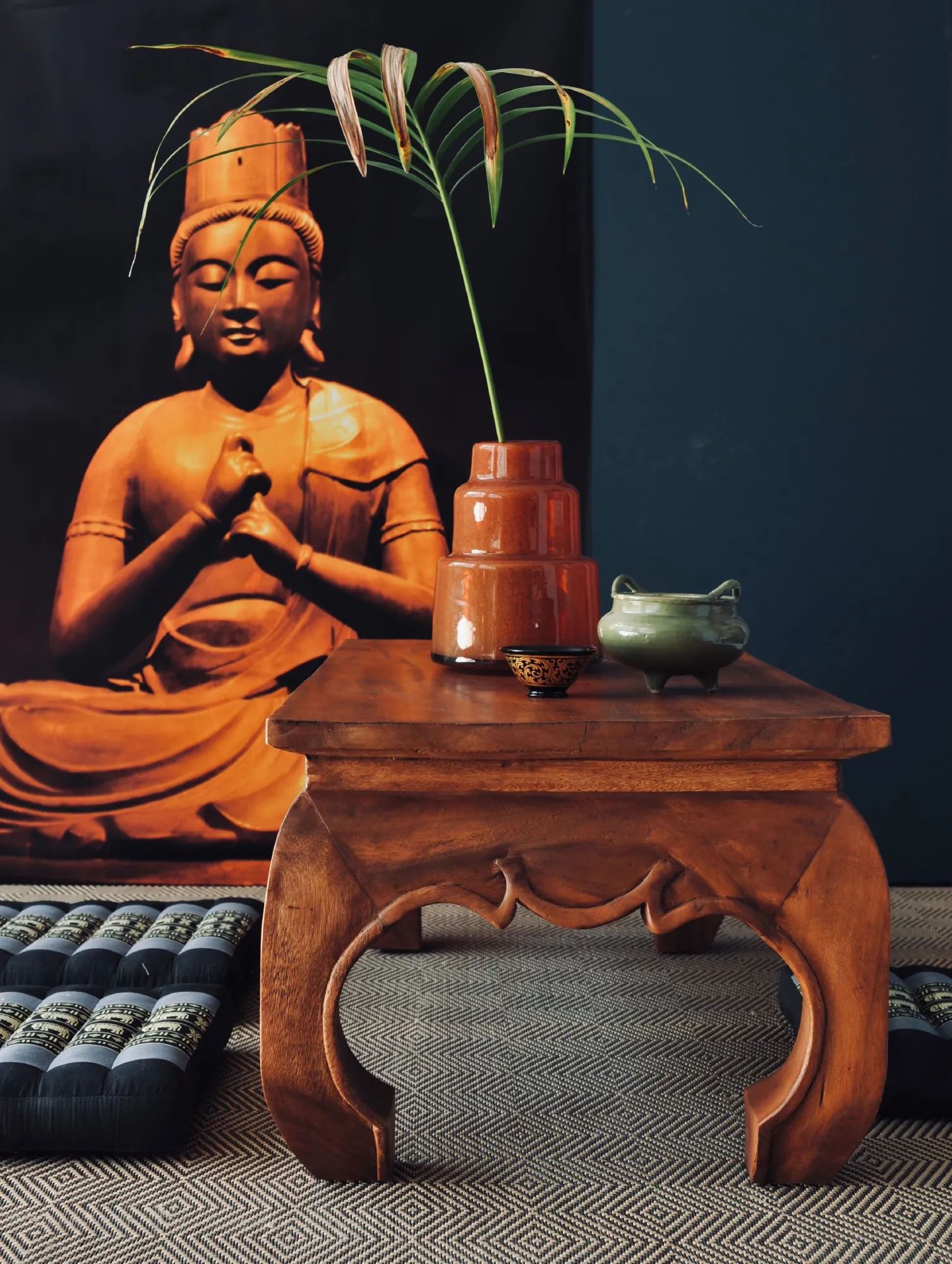 Opiumhocker, natur, H 20 cm, B 25 cm, T 25 cm