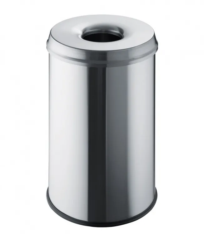 helit Edelstahl Papierkorb, 30/50 Liter, mit Flammenlöschkopf