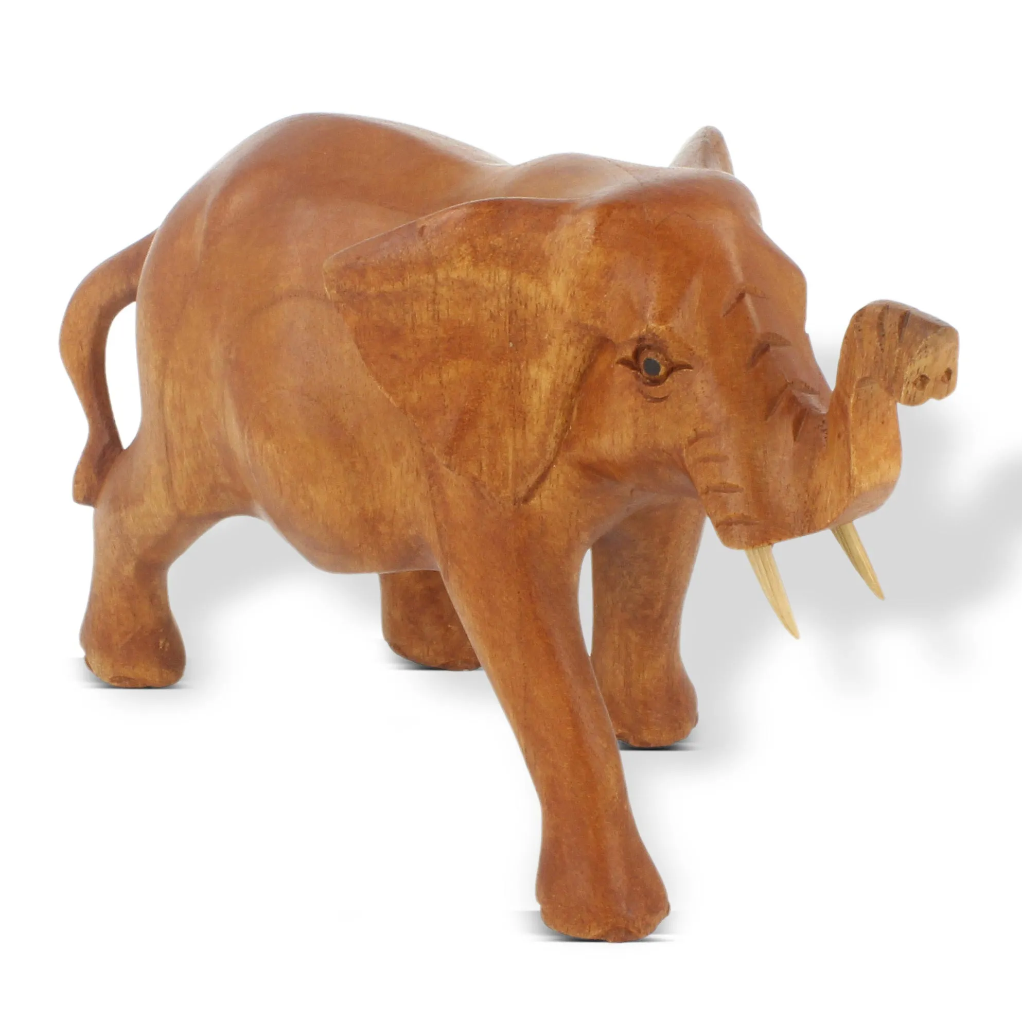 Holz-Figur 'Elefant', handgeschnitzt, L 24 cm, B 9 cm, H 15 cm