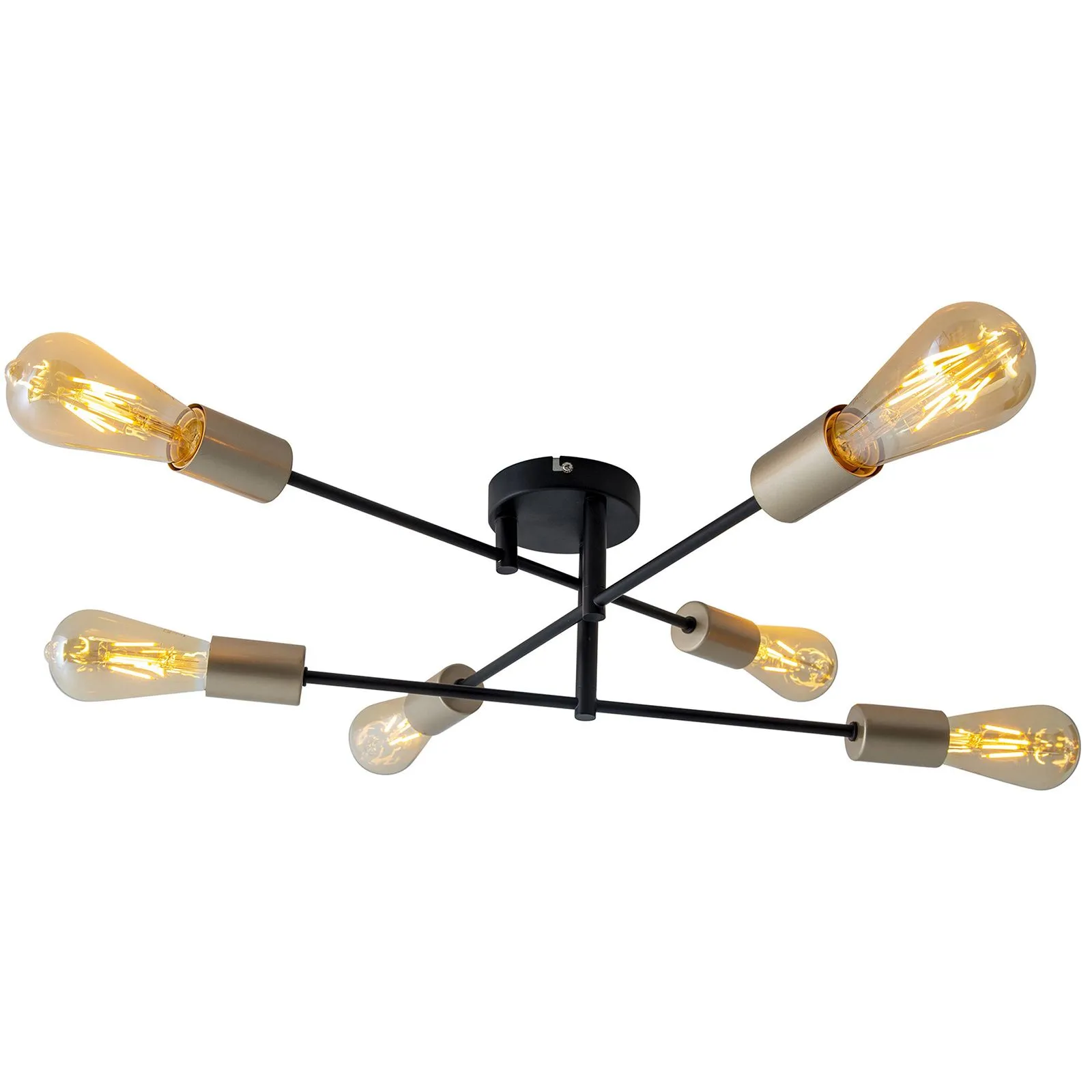 Deckenleuchte Wohnzimmer Deckenlampe Glas Deckenstrahler Retro Schwarz 1365722