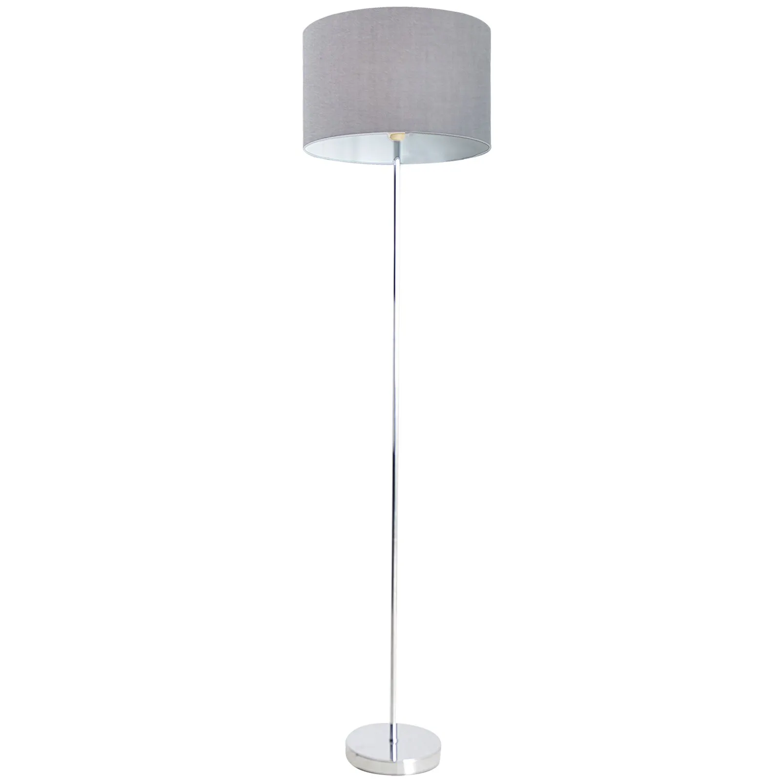 Stehlampe Wohnzimmer Textil Schirm Stehleuchte Schlafzimmer Stoff Grau 2051216