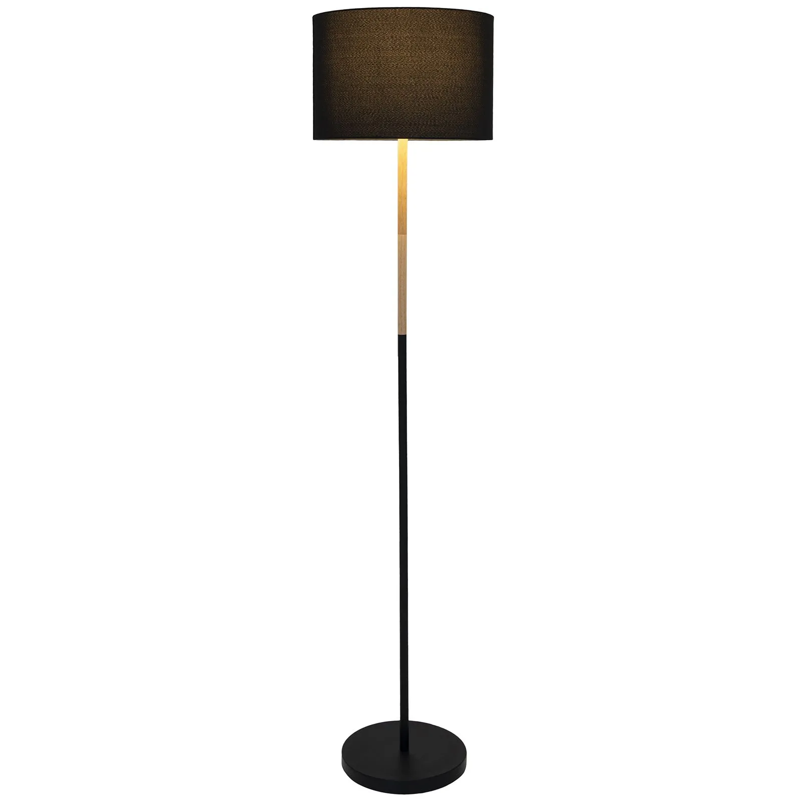 Stehlampe Wohnzimmer Textil Schirm Stehleuchte Schlafzimmer Stoff Holz 2088022