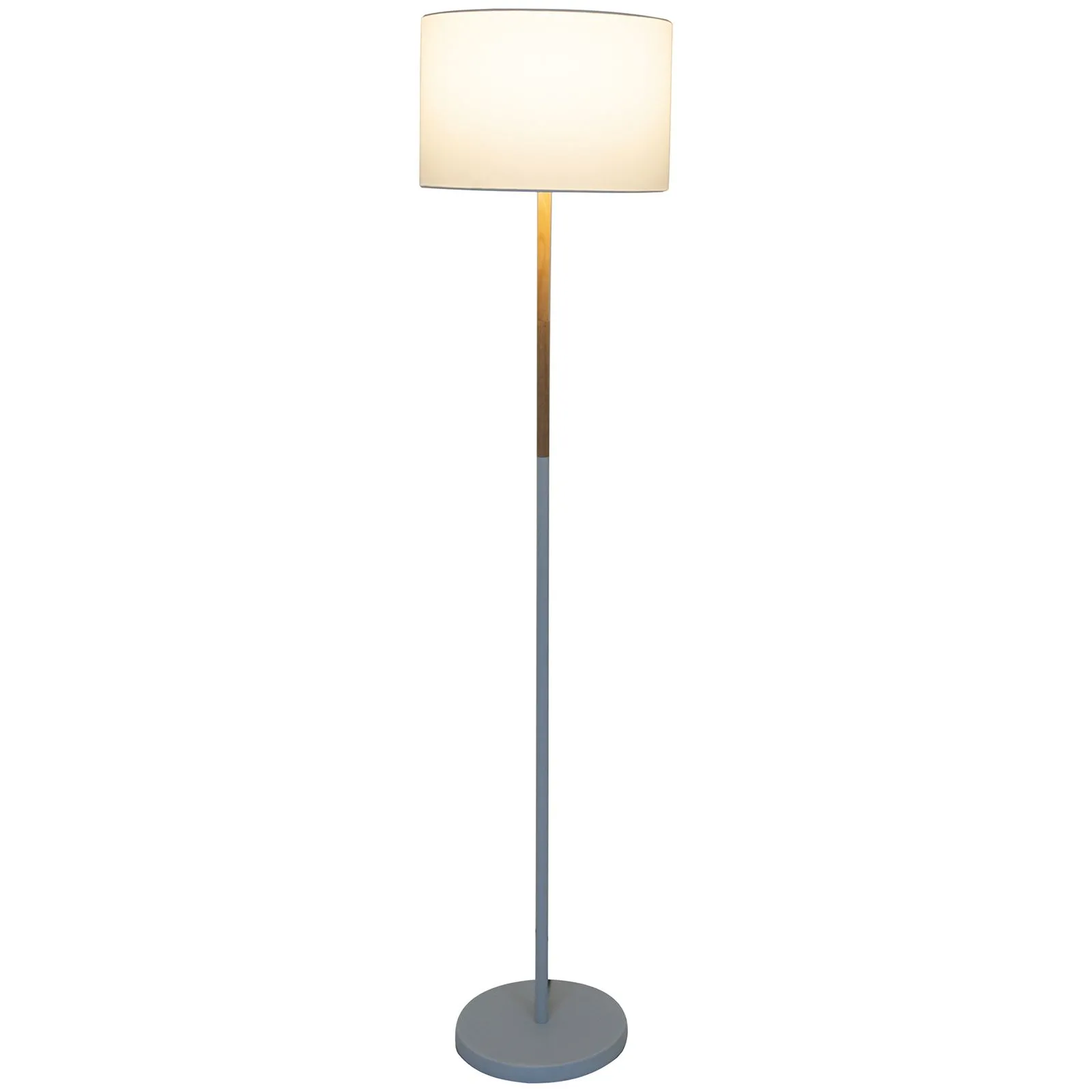 Stehlampe Wohnzimmer Textil Schirm Stehleuchte Schlafzimmer Stoff Weiß 2088023
