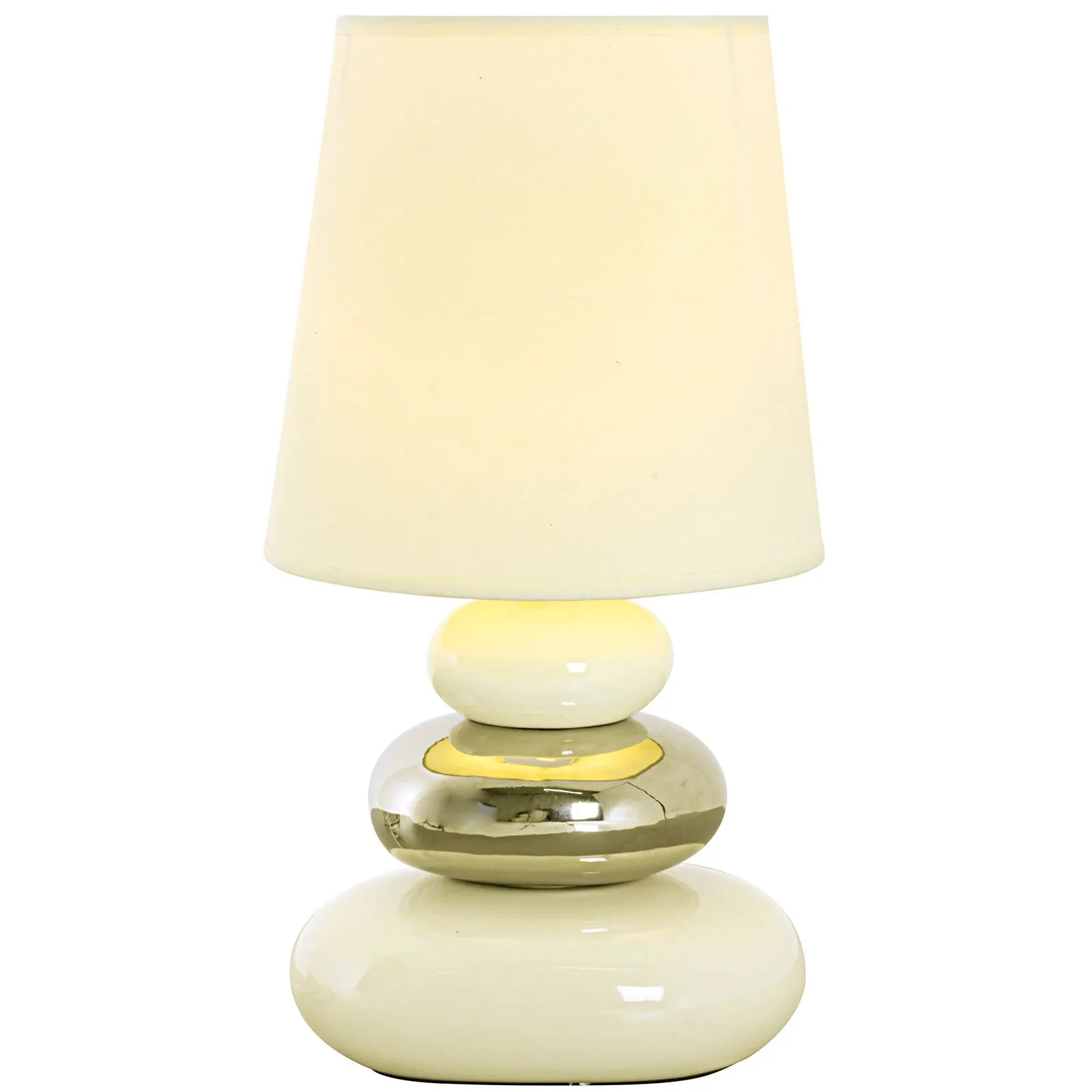 Tischlampe Wohnzimmer Tischleuchte Schlafzimmer Keramik Stoff Weiß 3045323