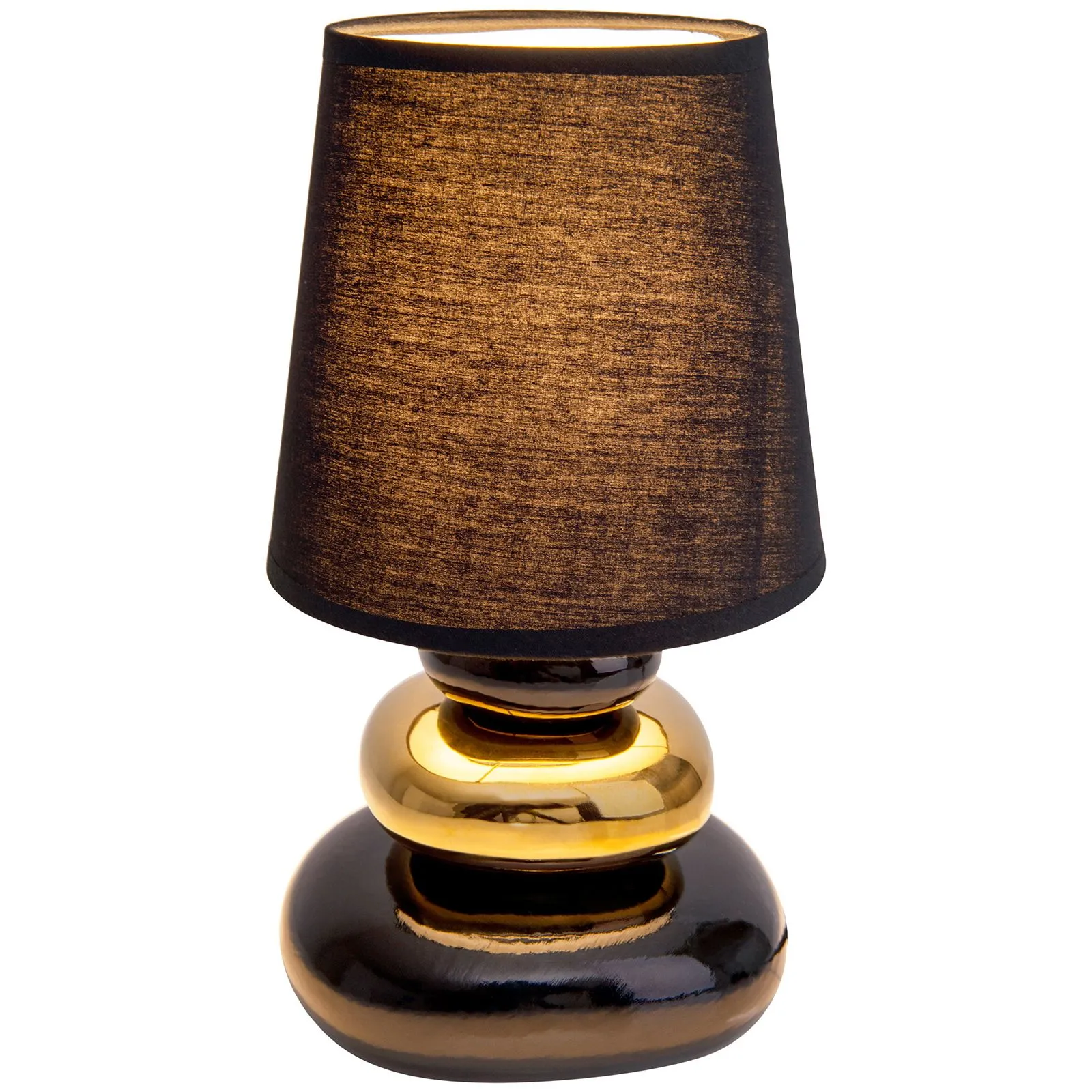 Tischlampe Wohnzimmer Tischleuchte Schlafzimmer Keramik Stoff Schwarz 3045358