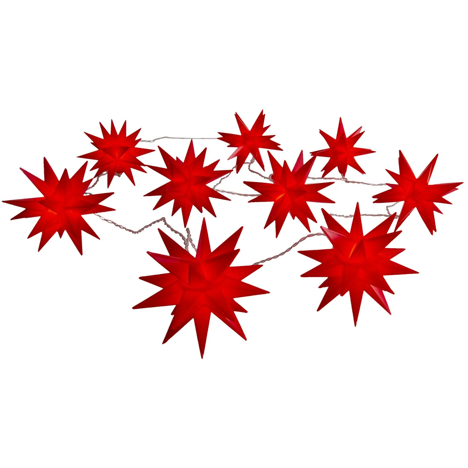 Lichterkette Outdoor Weihnachten 3D Sterne Weihnachtslichterkette Rot 5260221
