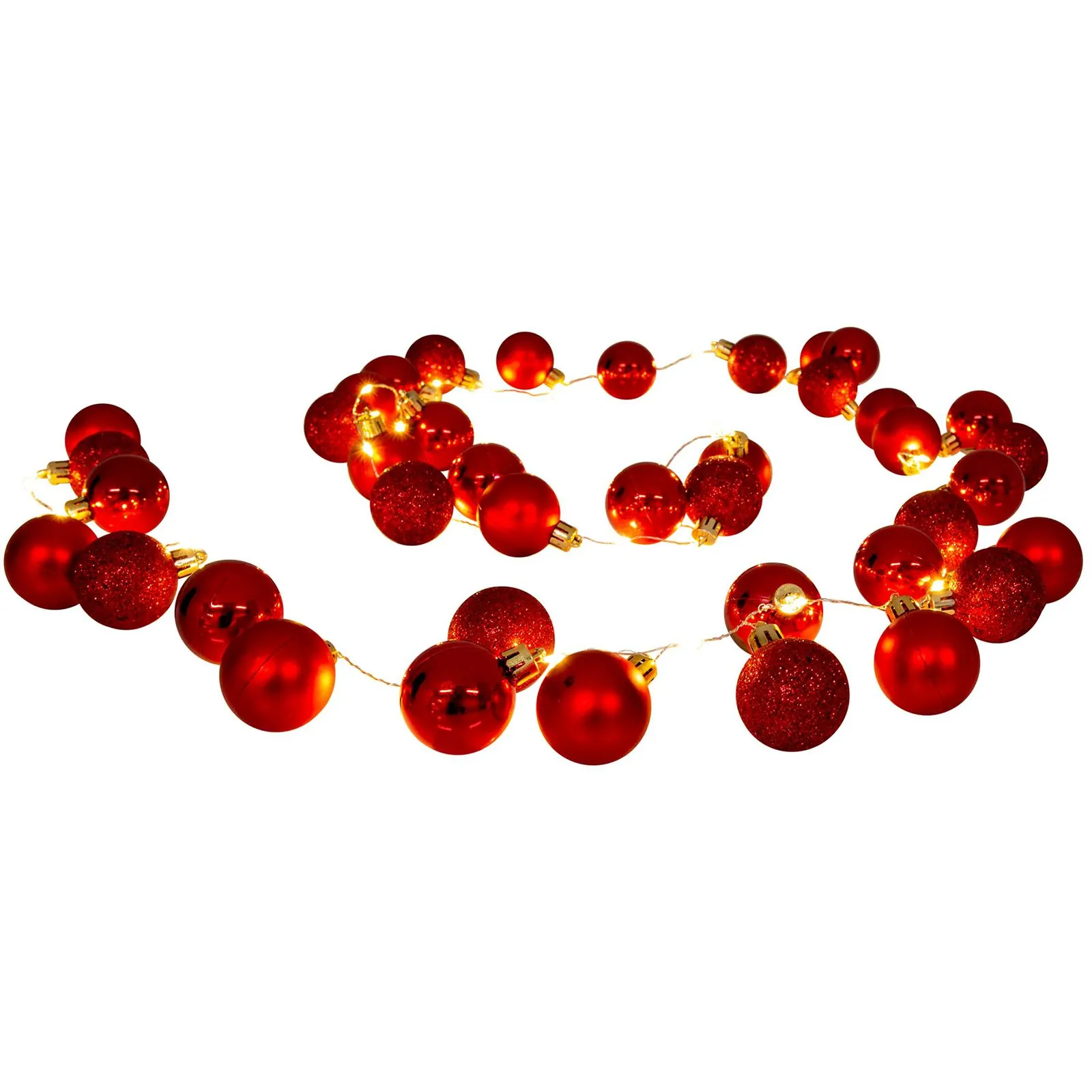 Lichterkette Outdoor Weihnachten 3D Rote Kugeln Weihnachtslichterkette 5274321