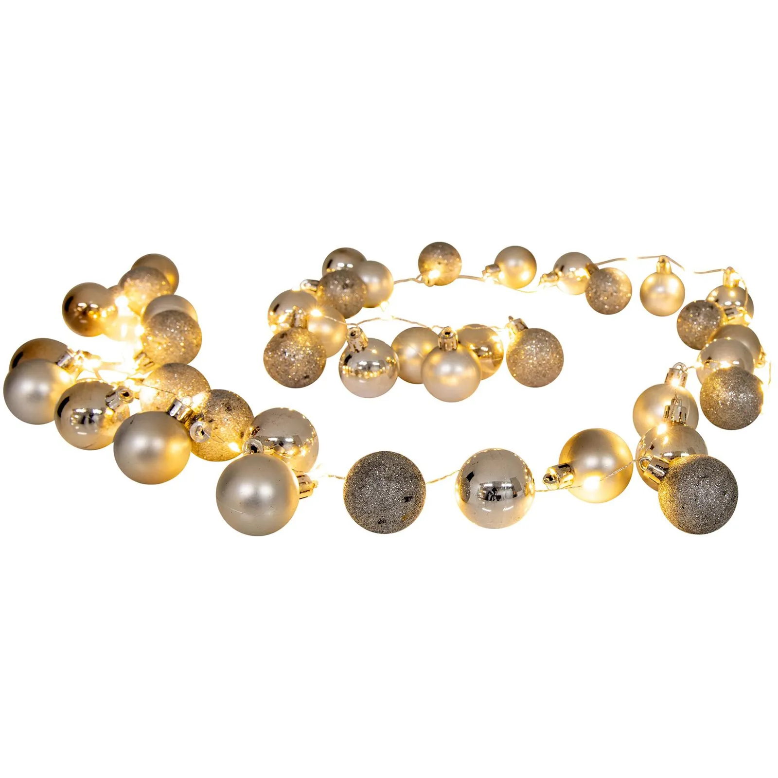 Lichterkette Outdoor Weihnachten 3D Gold Kugeln Weihnachtslichterkette 5274358