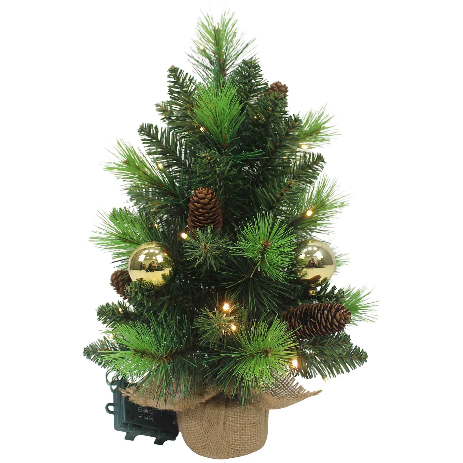 Künstlicher Weihnachtsbaum mit Beleuchtung und Kugeln 45 cm Tannenbaum 5307917