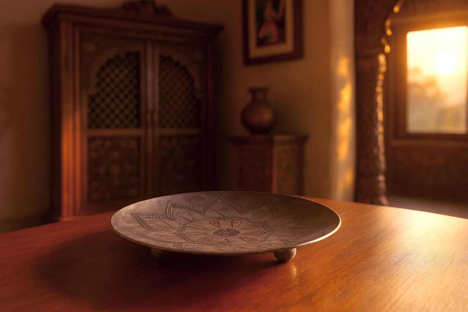 Teller rund, vernickelt, silber, H 2 cm, Ø 13 cm