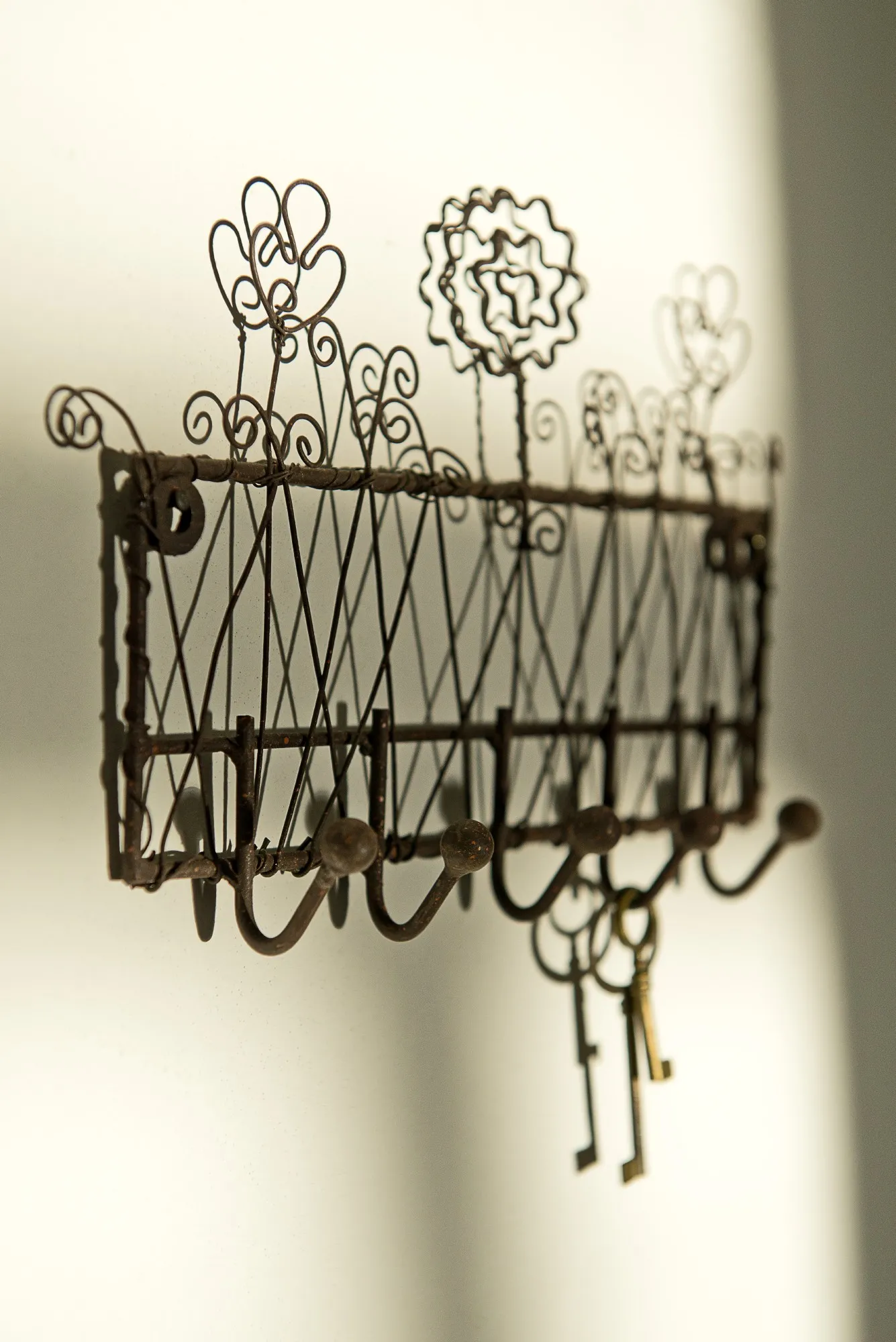 Wandhakenleiste, antik-braun, B 23 cm, H 14 cm