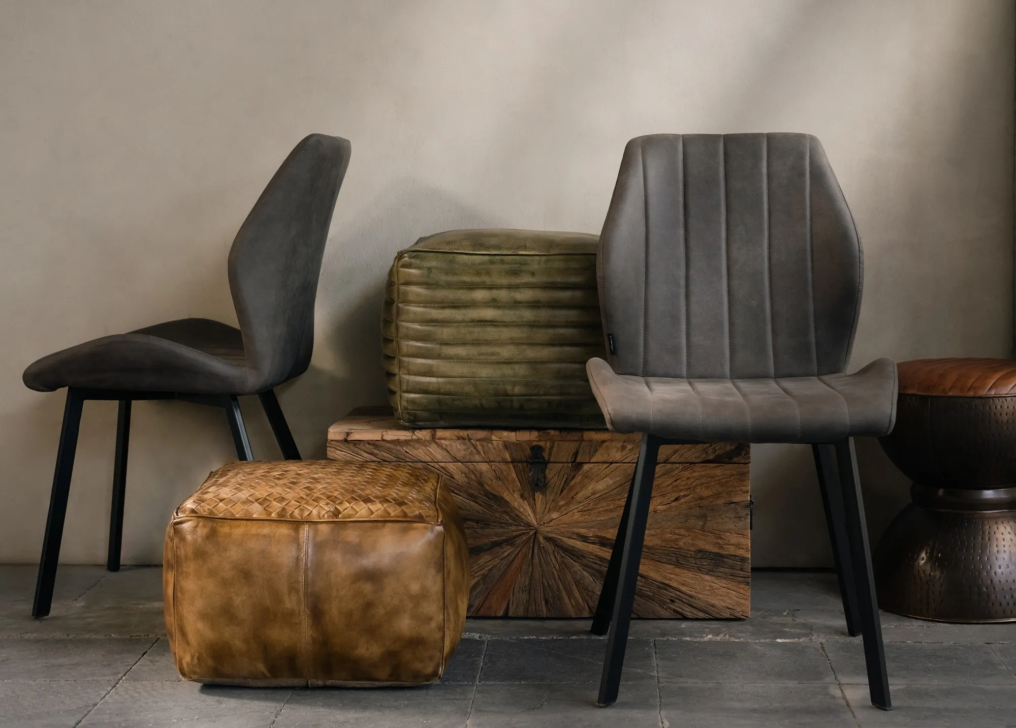 Lehnstuhl 'Marne', anthrazit, T 50 cm, B 50 cm, H 95 cm