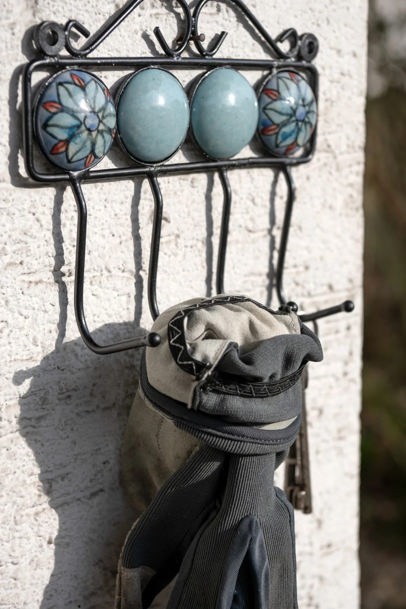 4er Hakenleiste, blautöne, multicolor, T 5 cm, B 19 cm, H 16 cm