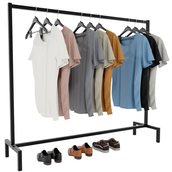 CLP Kleiderständer Melva aus Metall in Schwarz 150x38x120