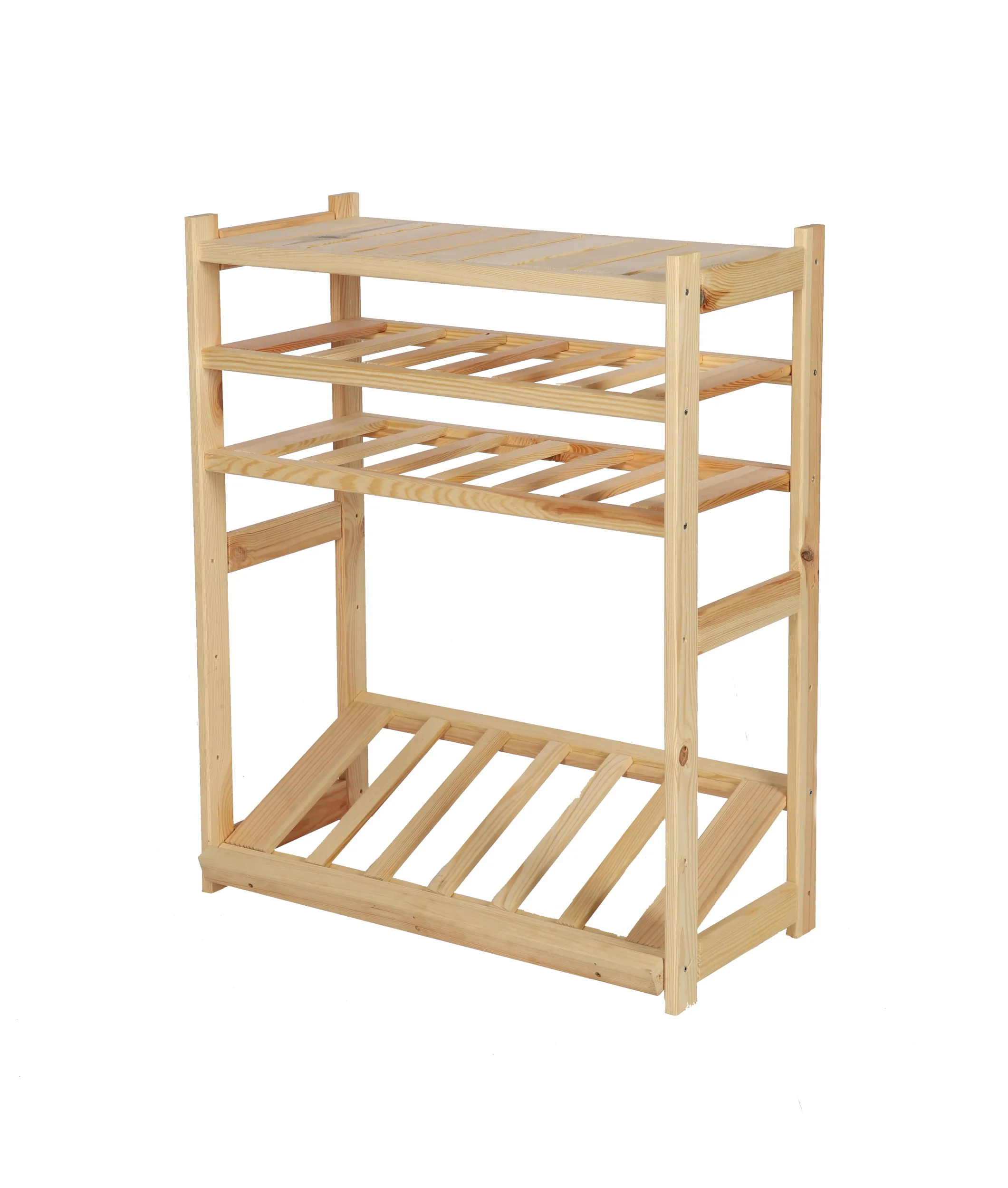 Getränkekisten- & Weinregal SPREEWALD | HxBxT 86x70x33cm | 12 Flaschen auf 2 Ebene + 1 Ebene für Kisten + Ablage | Massives Kiefernholz | Natur