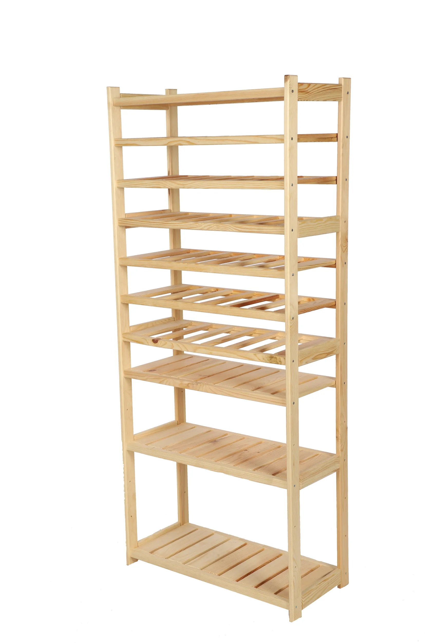 Weinregal SPREEWALD | HxBxT 163x70x33cm | 36 Flaschen auf 6 Ebenen + 4 Ablagen | Massives Kiefernholz | Natur