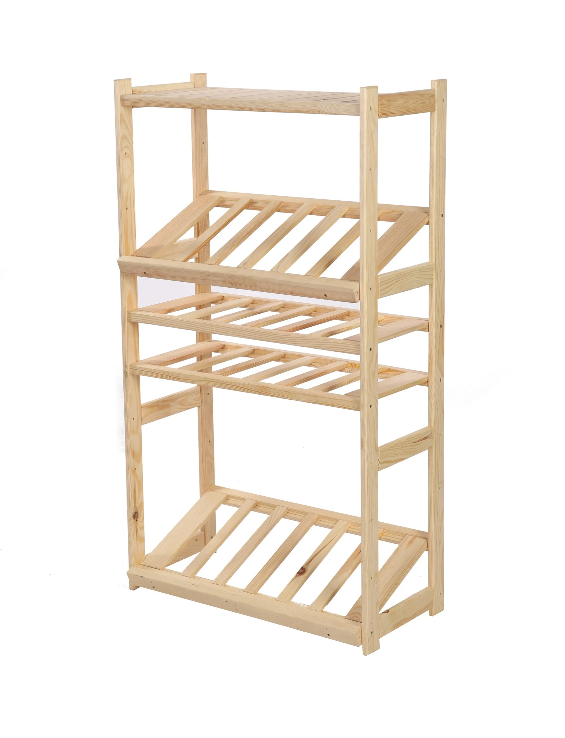 Getränkekisten- & Weinregal SPREEWALD | HxBxT 124x70x33cm | 12 Flaschen auf 2 Ebene + 2 Ebenen für Kisten + Ablage | Massives Kiefernholz | Natur