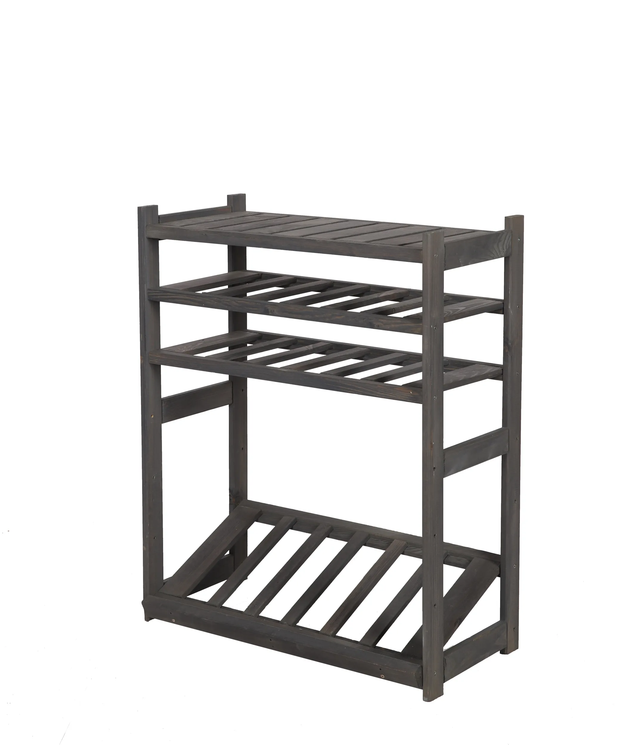 Getränkekisten- & Weinregal SPREEWALD | HxBxT 86x70x33cm | 12 Flaschen auf 2 Ebene + 1 Ebene für Kisten + Ablage | Massives Kiefernholz | Grau geölt