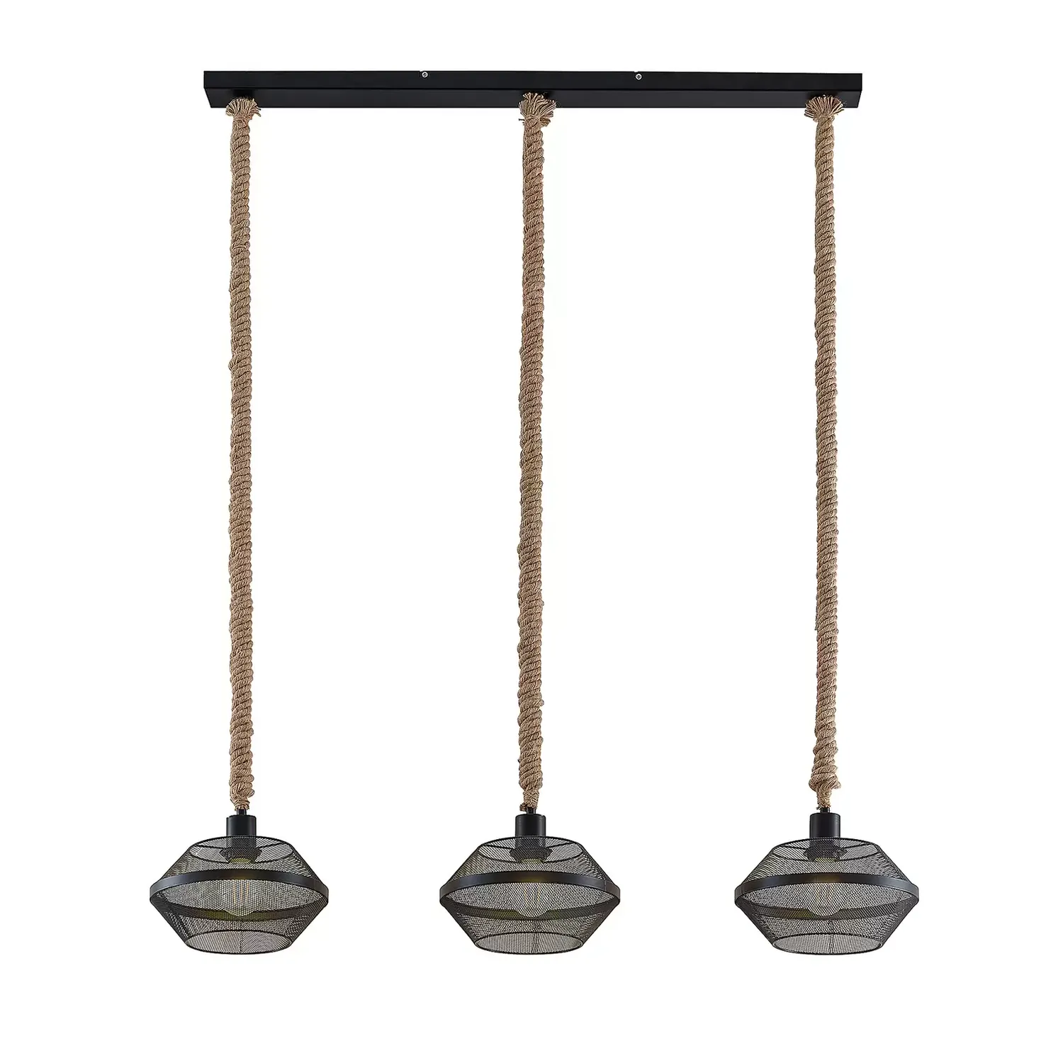 Deckenlampe Lindby Rabia Hängeleuchte 3 Flammig Länglich Kord