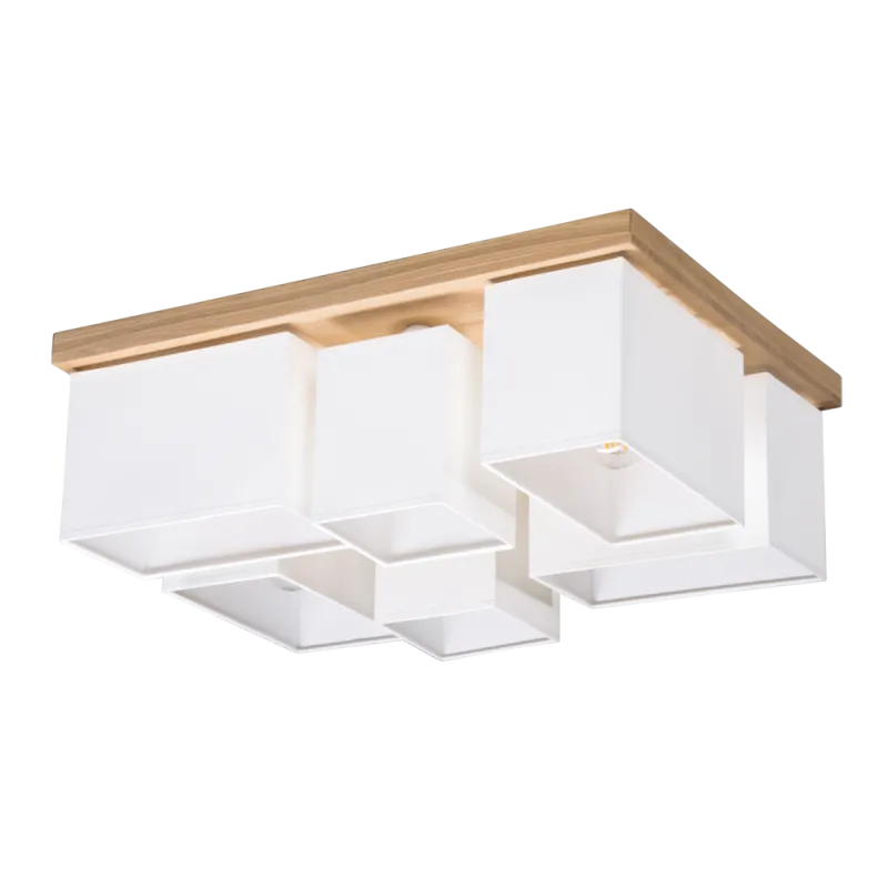 Spot Light Deckenleuchte Paloma V Baumwollstoff Eiche massiv 6-flammig Lampe