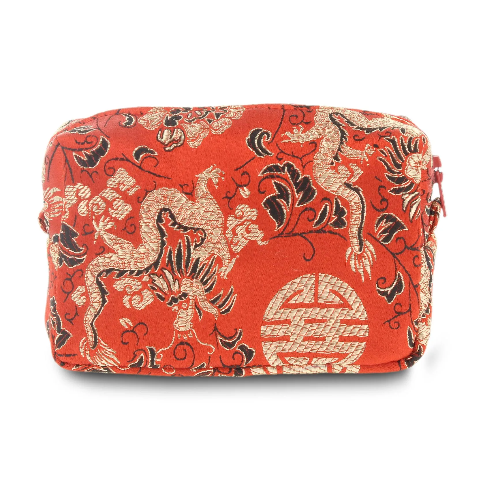 Kosmetiketui, rot, gold, L 5,5 cm, B 12 cm, H 7 cm