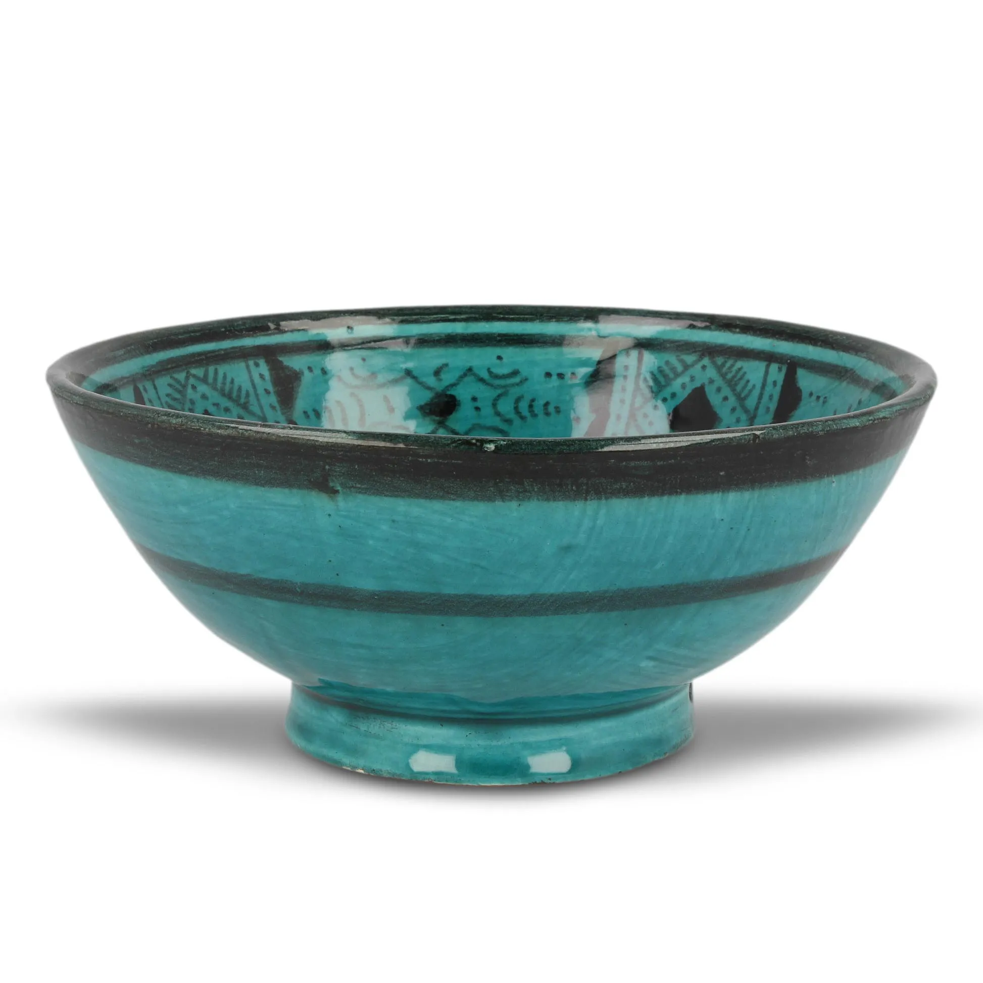 Zierschale, türkis, H 11 cm, Ø 15 cm