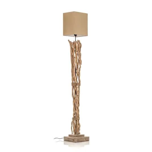 Euluna Stehleuchte Stehlampe Lampe Leuchte Marica Stoffschirm Und Holzelement B-Ware