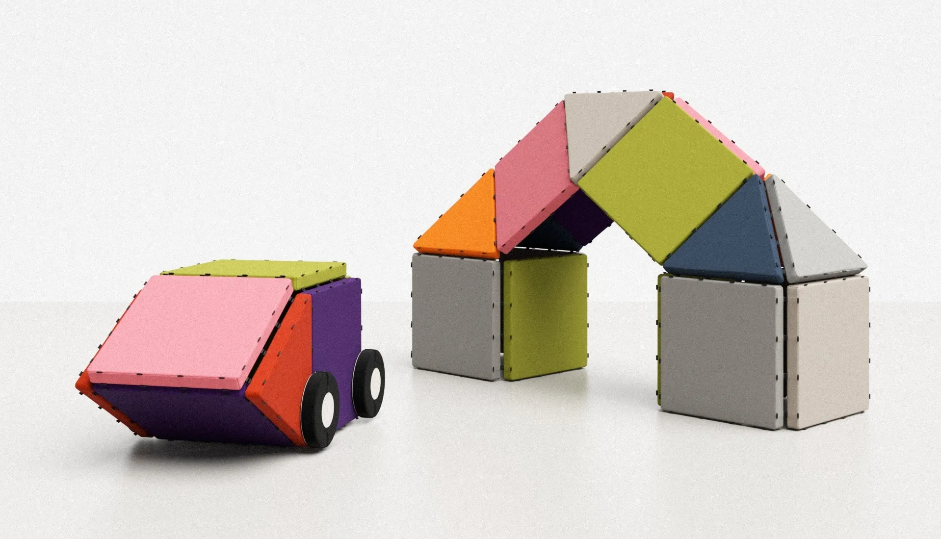 Tukluk Set aus 40 Tukluks “Tutti” Pro, magnetische Spielmatten