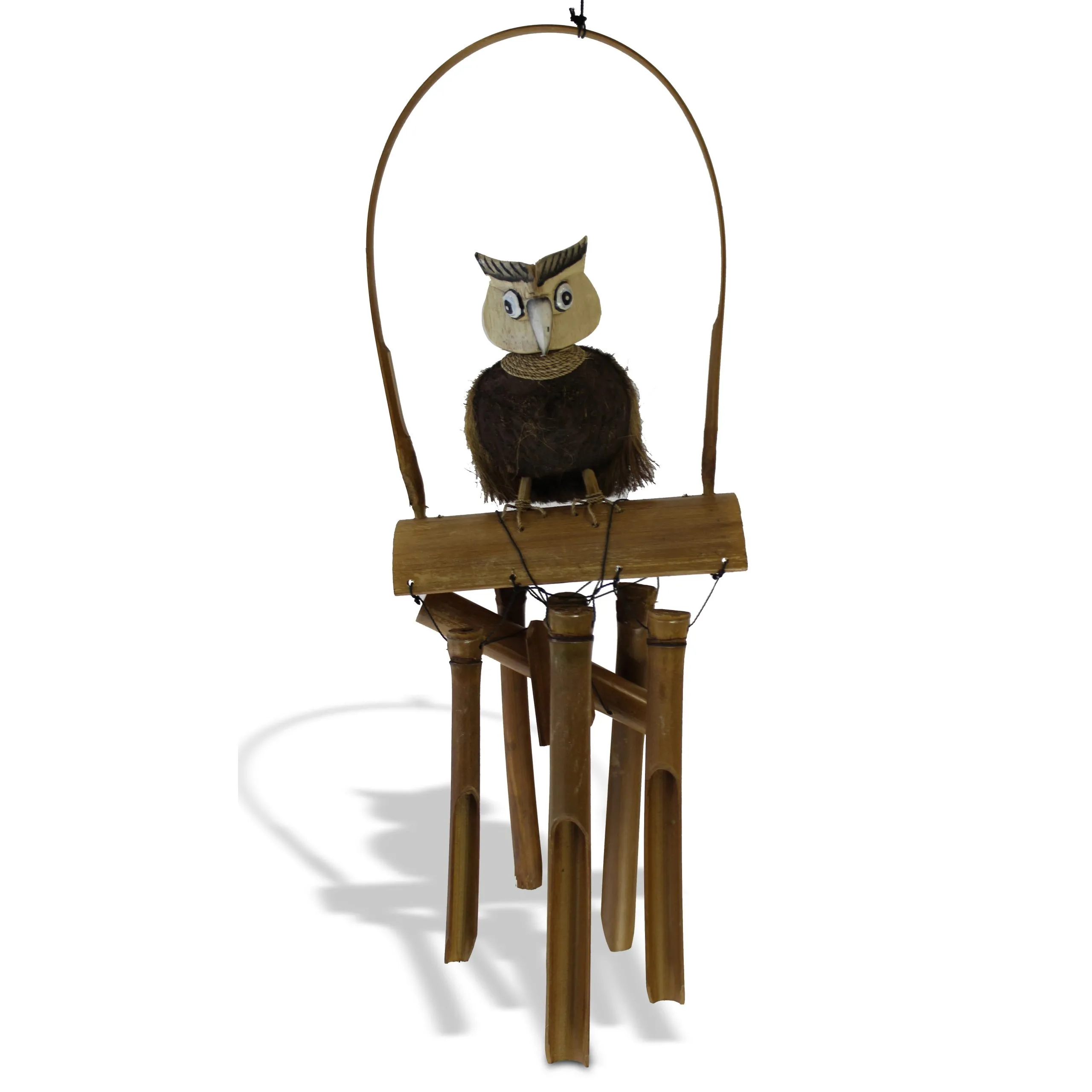 Windspiel 'Kauz', natur, B 20 cm, H 60 cm