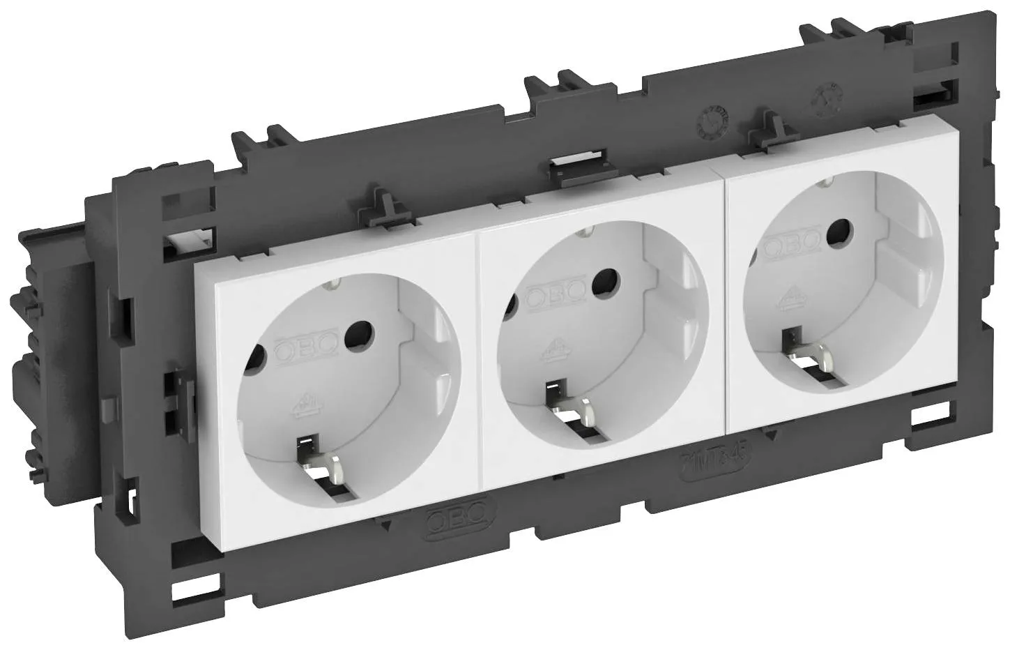 OBO Bettermann 6120452 Geräteeinsatz Steckdose 176x76x42 mm Stromkabel 2 STÜCK