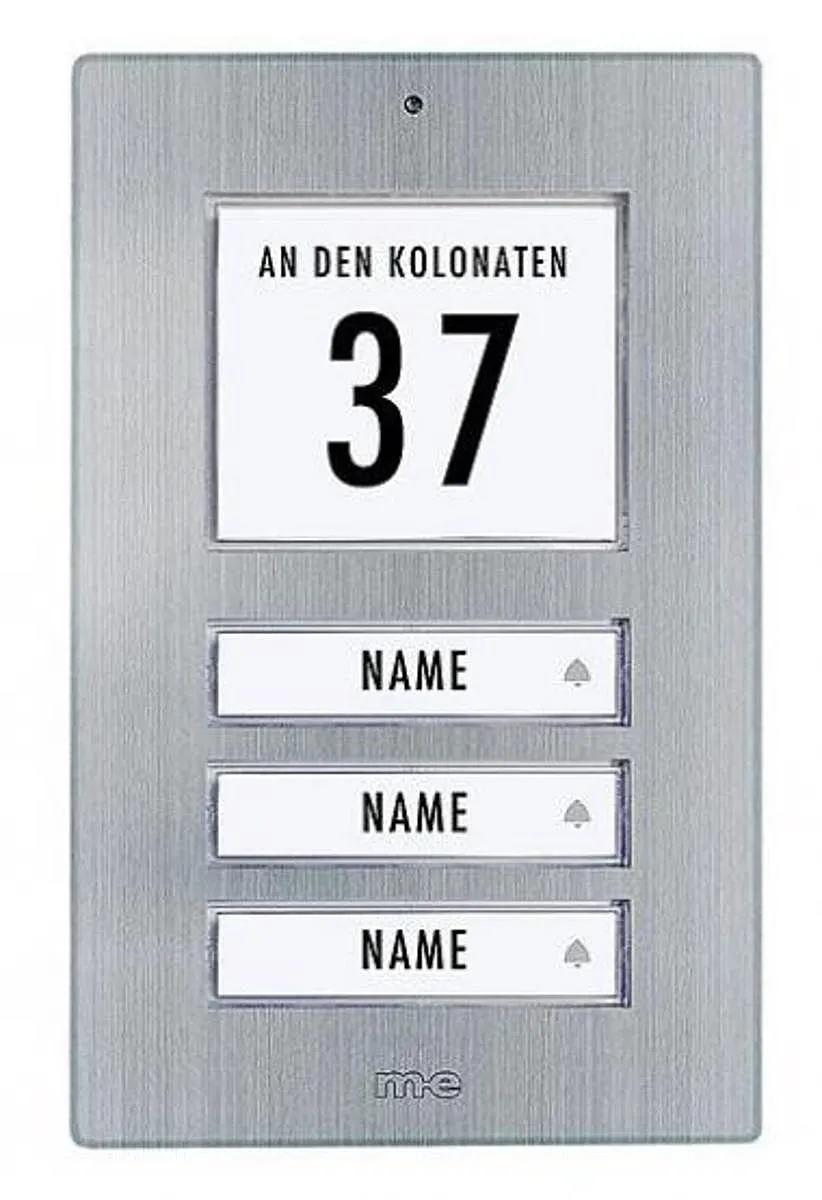M E Modern Electronics Klingelplatte 41067 Beleuchtet Mit Adressfeld Mit Namen B-Ware