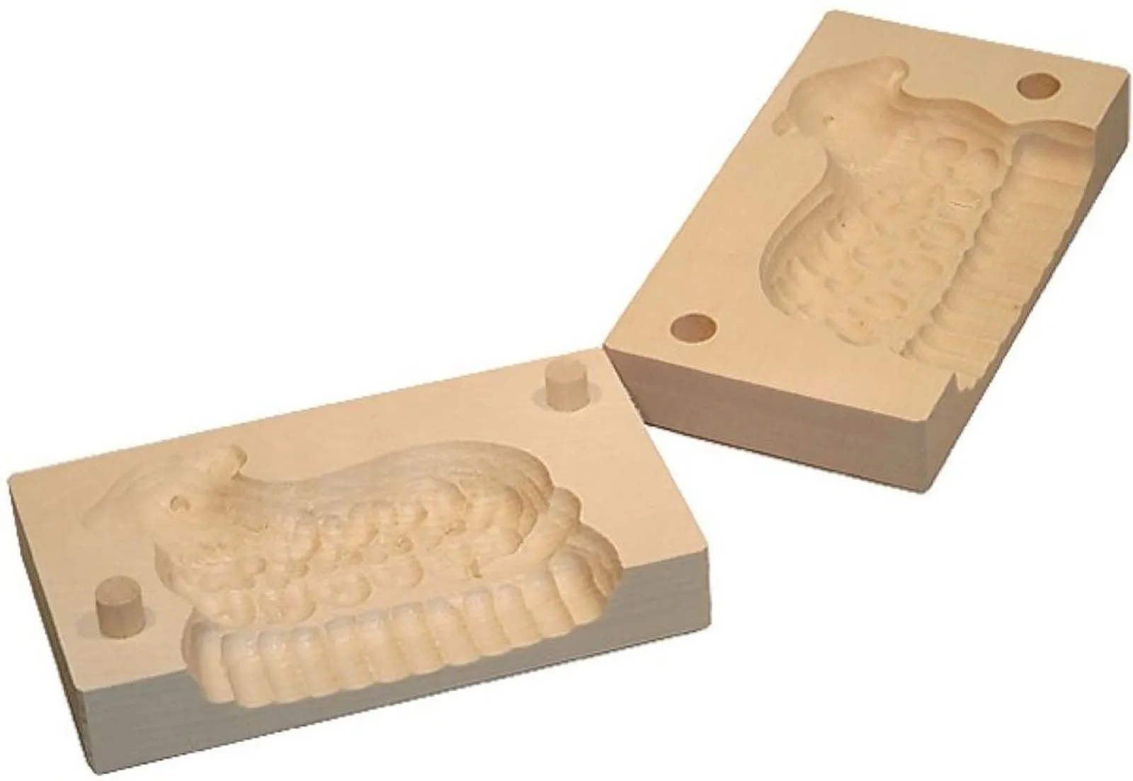 2tlg. Butterform Lamm Holz Buttermodel Buttersturzform