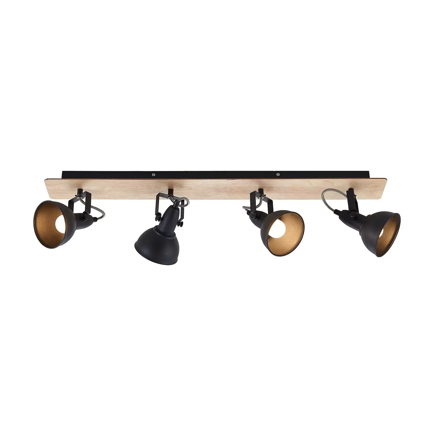 Lindby Aylis Deckenlampe Deckenleuchte Lampe Licht 4 Flg. 82cm Schwarz Holz 817 B-Ware
