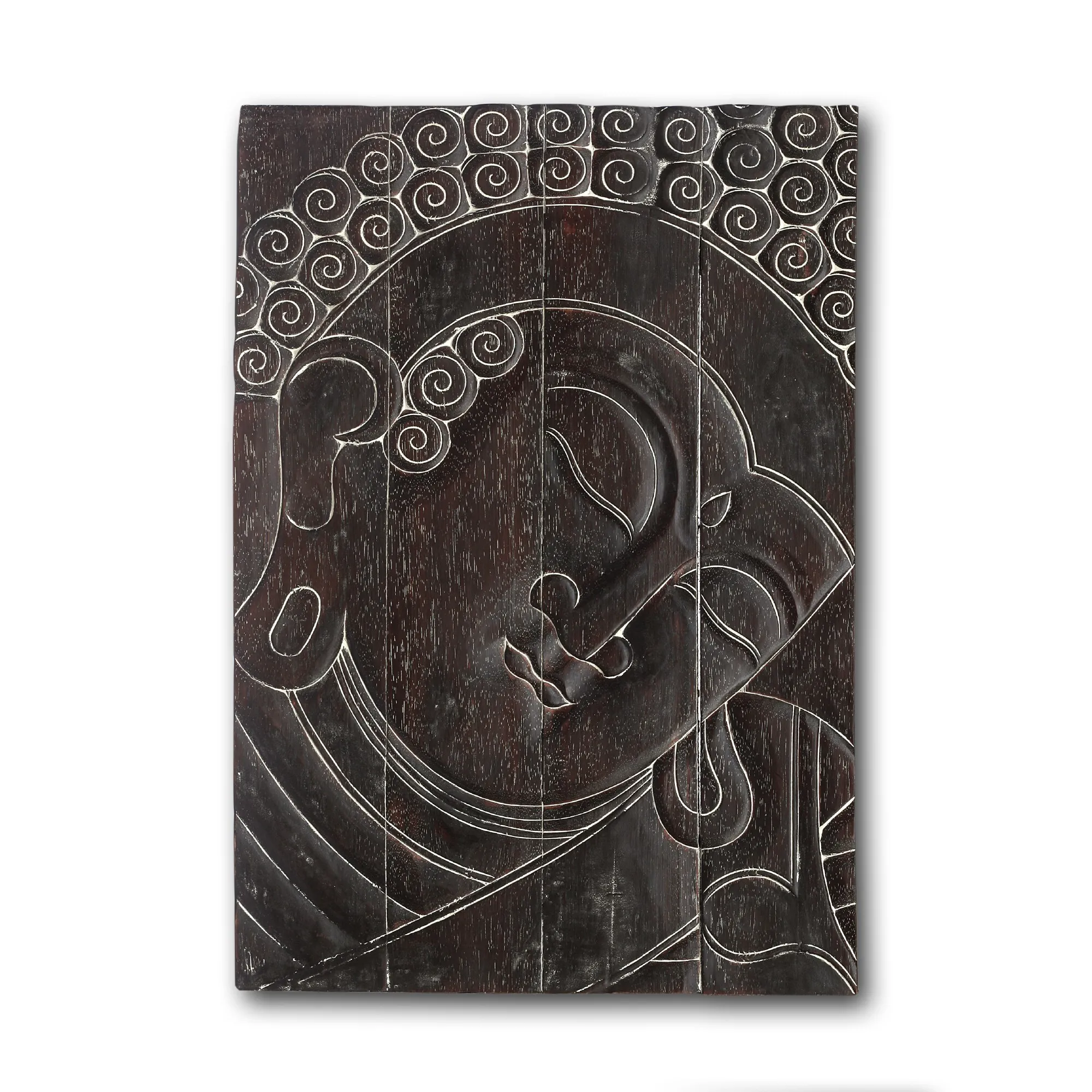 Buddha-Panel, schwarz, B 60 cm, H 90 cm