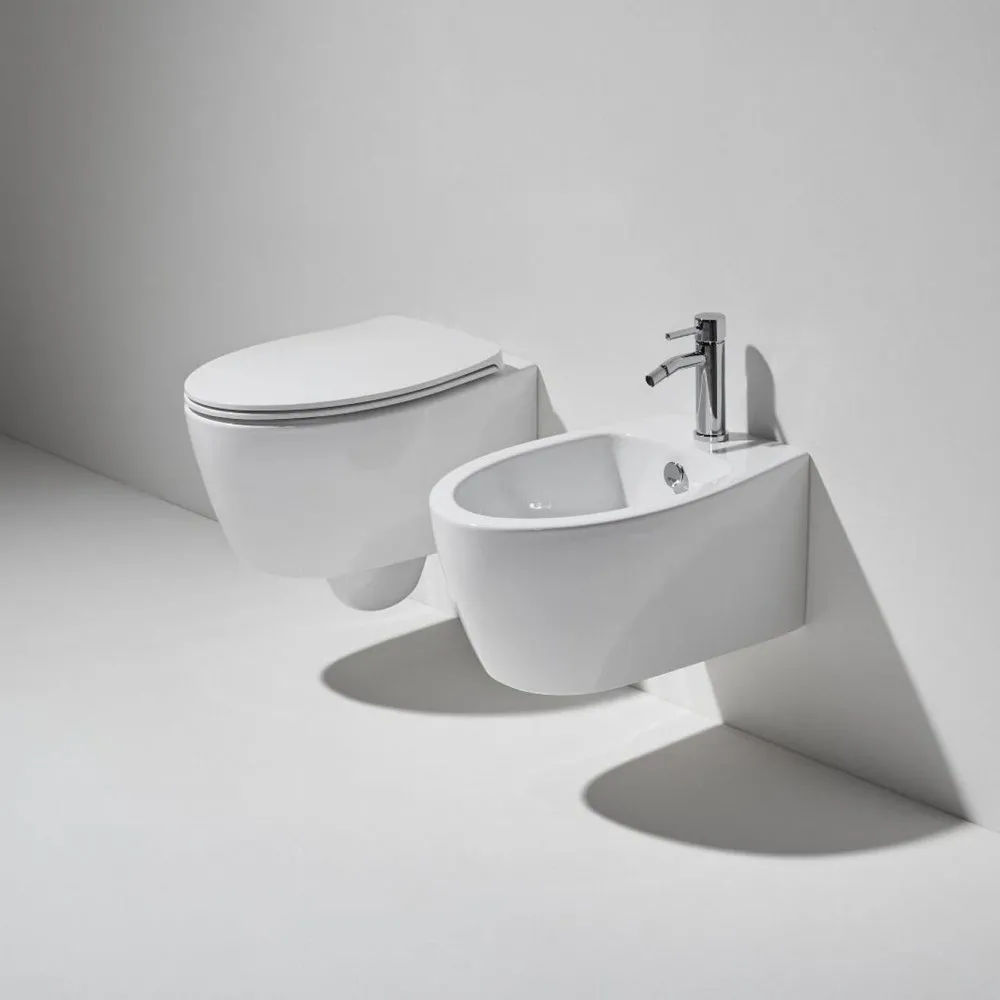 SIMAS LFT SPAZIO WANDHÄNGENDES WC UND BIDET MIT WC SITZ SOFT CLOSE