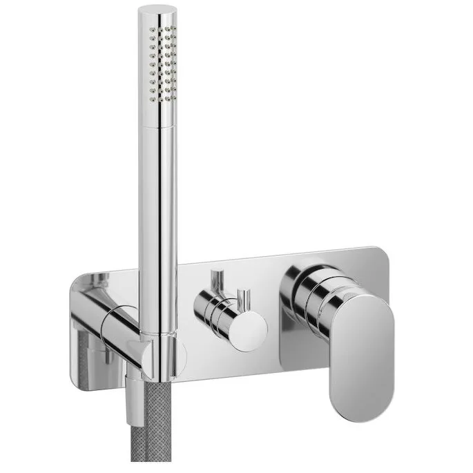 IB RUBINETTERIE K2 ZWEIWEGE-CHROM-UNTERPUTZ-BRAUSEBATTERIE MIT BRAUSEGARNITUR