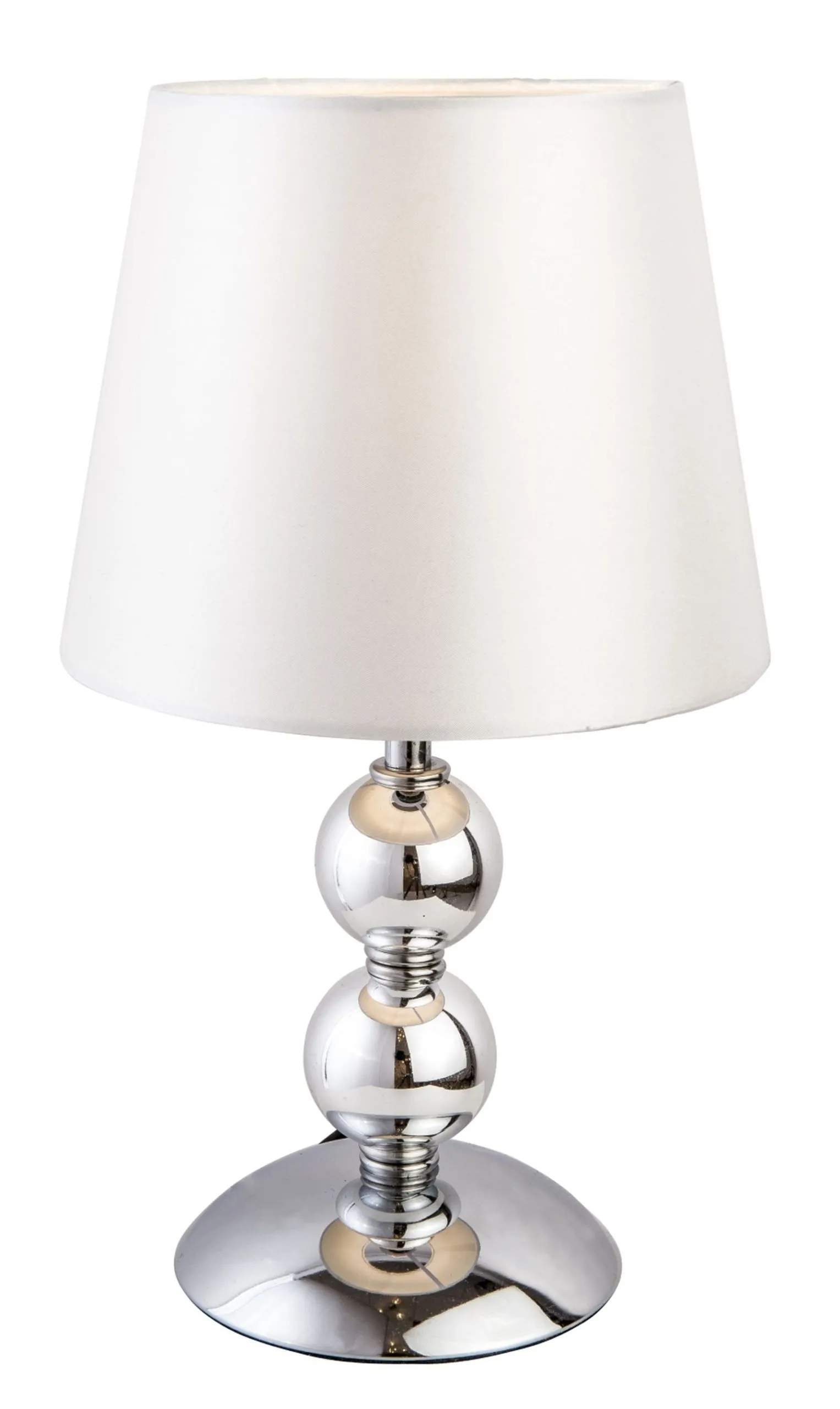 Tischlampe Wohnzimmer Tischleuchte Nachttischlampe weiß silber 31 cm 53310106